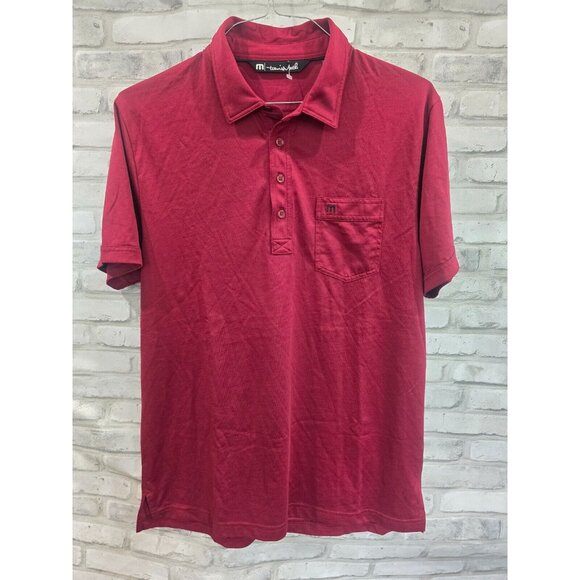 Travis Mathew Men Golf Polo Shirt Stretch Dark Red Burgundy Size L - Picture 1 of 8